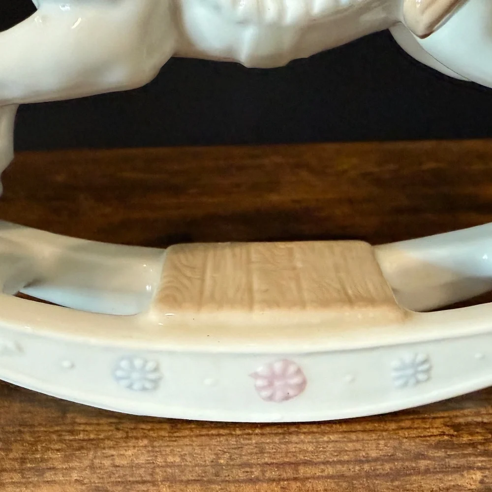 1991 MEICO PAUL SEBASTIAN Girl Riding Rocking Horse Figurine